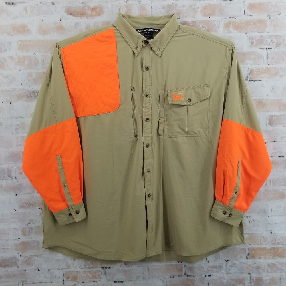 Banded Missoula Performance Upland Shooting Shirt Men's 3XL Blaze‎ Orange Brown